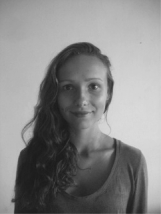 a black and white portrait photograph of Mareike Smolka